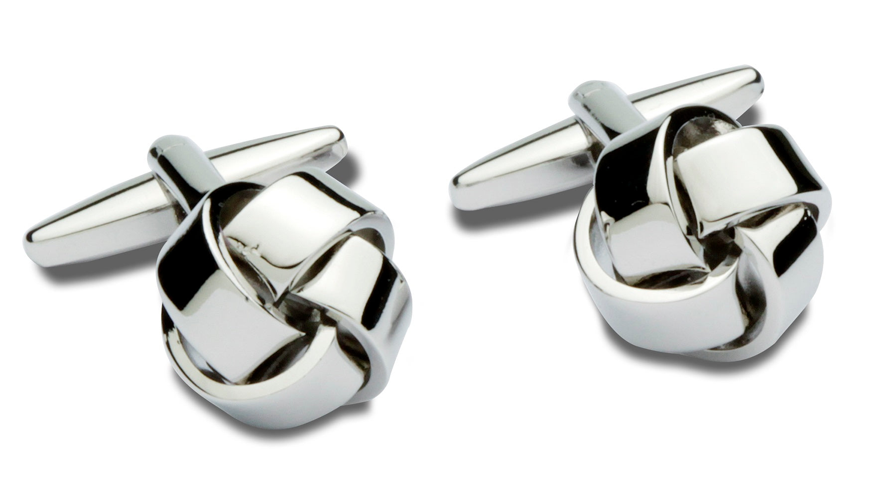 French-Knot Polished Silver Cufflinks