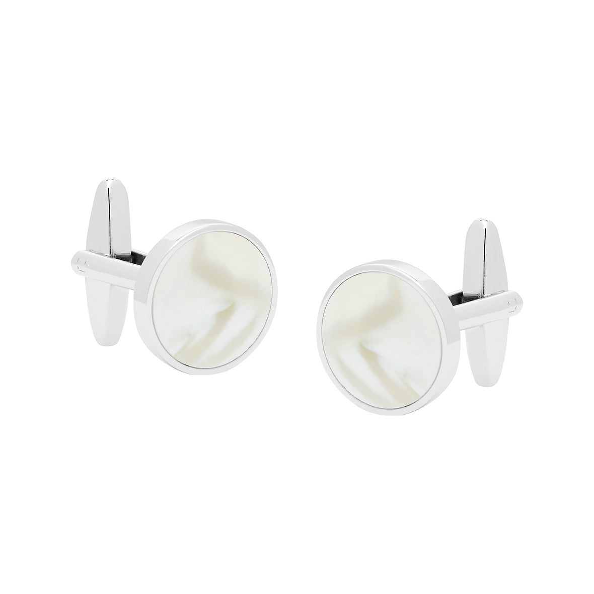 Round Mother of Pearl Inlay Cufflinks